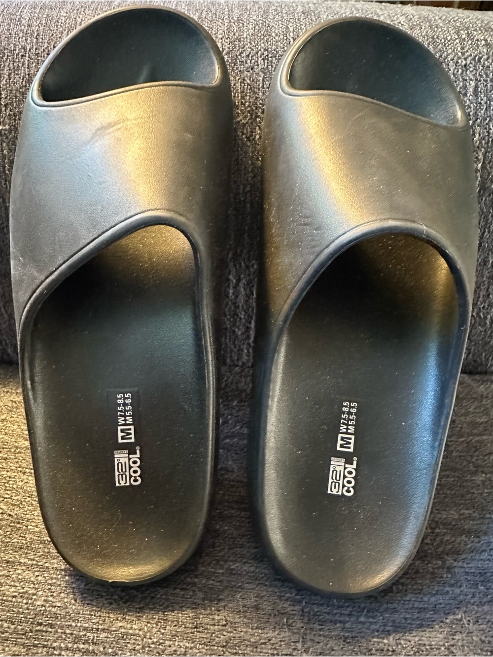 32 COOL Unisex Black Slide Sandals - Cushioned Slip-On Comfort